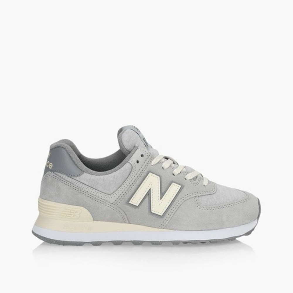 New Balance 574 Sneakers in Concrete with Angora and Grey